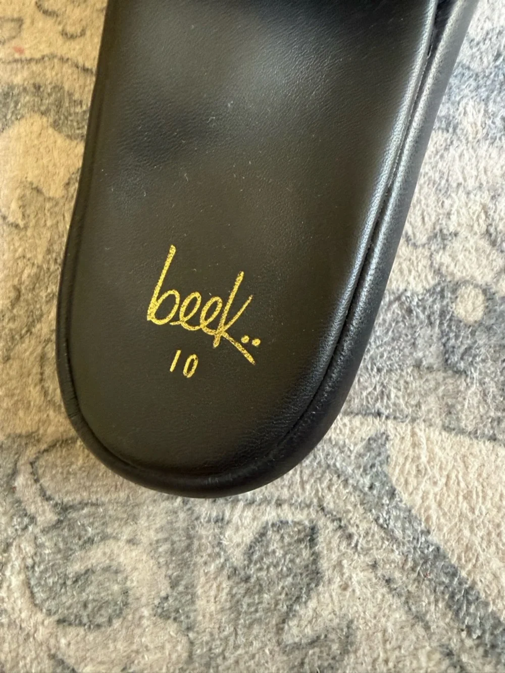 Beek Black Leather Platform Slide Sandals Size 10 NWT/Unworn